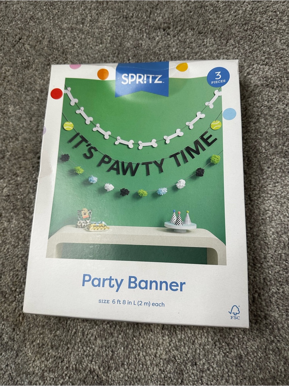 Target "It's Pawty Time" Pet Party Banner with Pom Accents